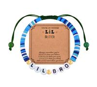 ShiQiao Spl Braccialetto con perline motivazionali per fratello maggiore, regalo di compleanno da fratello minore e sorella, braccialetto motivazionale con perline per uomo, Small, Gomma