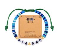 ShiQiao Spl Braccialetto con perline motivazionali per fratello maggiore, regalo di compleanno da parte del fratello minore e sorella, braccialetti motivazionali con perline da uomo