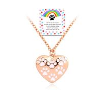 ShiQiao Spl Collana commemorativa per proprietari di cani e gatti, con ciondolo a forma di cuore e zampa, per la perdita di animali domestici, ponte arcobaleno, regalo per gli amanti degli animali