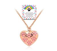 ShiQiao Spl Collana commemorativa per proprietari di cani e gatti, con ciondolo a forma di cuore e zampa, per la perdita di animali domestici, ponte arcobaleno, regalo per gli amanti degli animali