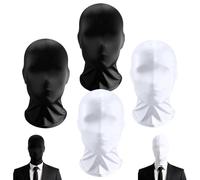 SHIQUAN 4 Pezzi Maschera Senza Volto, Copertura Maschere Integrale per Halloween, Maschera Nera Bianca, Adatto per Halloween, Costumi da Festa