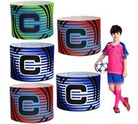 SHIQUAN Polsino da Capitano Retrattile,5 Pezzi Fascia da Capitano,Elastica Fascia da Capitano,Adatto a Tutti Gli Sport per Giovani e Adulti (Arancione/Rosso/Blu/Nero/Verde)