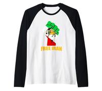 Shir o Khorshid Free Iran Lion & Sun Flag Patrimonio Persiano Maglia con Maniche Raglan
