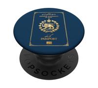 Shir o Khorshid, Iran, disegno del vecchio passaporto imperiale con leone e sole PopSockets PopGrip Adesivo
