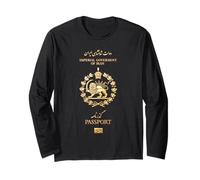 Shir o Khorshid Iran Lion & Sun Old Persian Passaporto Design Maglia a Manica