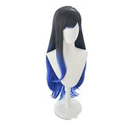 Shiraishi An Black Blue Mixed 80cm Cosplay Wig Project SEKAI COLORFUL STAGE! Curly Heat Resistant Synthetic Cosplay Hair