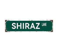 SHIRAZ LANE Targa in metallo vintage, segnaletica stradale, decorazione per casa, stanza da bagno, bar, caffetteria, garage, 16"x4"