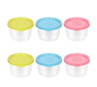 Shirene Mini Contenitori per Alimenti,6 PCS 150 ml Piccoli Contenitori in Plastica,Scatole per la Conservazione degli Alimenti con Coperchi Piccole per Salse per Lunch Box,Preparazione degli Alimenti