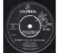 Shirley Bassey - SHIRLEY BASSEY - NO REGRETS - 7" VINYL