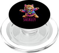 Shirley - Design colorato con gatto che balla per ragazze, nome Shirley PopSockets PopGrip per MagSafe