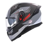 Shiro Helmets Casco Integrale Katana ORBE Nero Rosso Grigio e Bianco con Omologazione 22.06 (S 55/56)