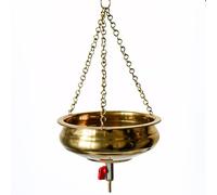 Shirodhara Pentola in ottone da 2 litri - Tradizionale Ayurveda con catena e ugello in ottone per applicazioni Shirodhara, vaso in ottone di alta qualità per promuovere il relax e il benessere