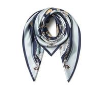 SHIROUYU Sciarpa in 100% pura seta di gelso, 88,9 cm, grande, quadrata, leggera, scialle per capelli, con confezione regalo, Blue-fiori3, Large