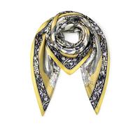 SHIROUYU Sciarpa in 100% pura seta di gelso, 88,9 cm, grande, quadrata, leggera, scialle per capelli, con confezione regalo, Giallo-floreale, 35" x 35"