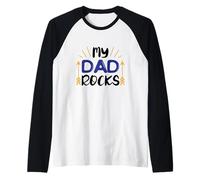 Shirt My Dad Rocks, Super Dad Maglia con Maniche Raglan