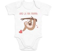 Shirtgeil Body Neonato Manica Corta Amo la mia Mamma - Dolce Idea Regalo Mamma 6-12 Mesi Bianco