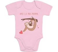 Shirtgeil Body Neonato Manica Corta Amo la mia Mamma - Dolce Idea Regalo Mamma 6-12 Mesi Rosa