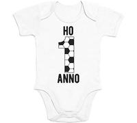 Shirtgeil Body Neonato Manica Corta Ho 1 Anno Pallone Regalo per Primo Compleanno Body 12-18 Mesi Bianco