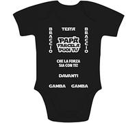 Shirtgeil Body Neonato Manica Corta Regalo papà farcela puoi tu - Che la Forza Sia con Te 3-6 Mesi Nero