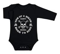 Shirtgeil Body per neonato a maniche lunghe Daddy's Original - Regalo per figlio di un motociclista papà 0-3 mesi Nero