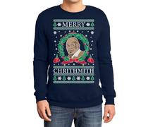 Shirtgeil Buon Chrithmith Divertente Abbigliamento Natalizio di Mike Tyson Felpa/Maglione da Uomo X-Large Navy