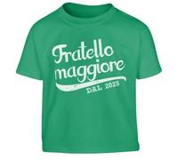 Shirtgeil Fratello Maggiore dal 2025- Idea Regalo Maglietta T-Shirt Bambino 7-8 Anni Verde
