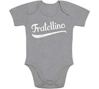 Shirtgeil Freatellino Bimbo Regalo Neonato Fratello minore Body Neonato Manica Corta 6-12 Mesi Grigio