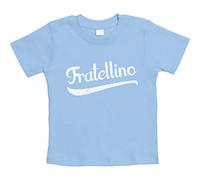 Shirtgeil Freatellino Bimbo Regalo Neonato Fratello minore Maglietta Neonato Unisex 12-18 Mesi Celeste