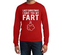 Shirtgeil Last Christmas...Regalo Natalizio Divertente Maglia Uomo Manica Lunga Large Rosso