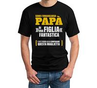 Shirtgeil Maglietta Uomo Sono L'orgoglioso papà di Una Figlia Fantastica - Regalo papà Medium Nero