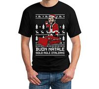 Shirtgeil Regalo per Lui di Natale con Salvini Lega Nord Ruspa Italiani Maglietta da Uomo Large Nero