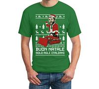 Shirtgeil Regalo per Lui di Natale con Salvini Lega Nord Ruspa Italiani Maglietta da Uomo Small Verde