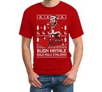 Shirtgeil Regalo per Lui di Natale con Salvini Lega Nord Ruspa Italiani Maglietta da Uomo X-Large Rosso