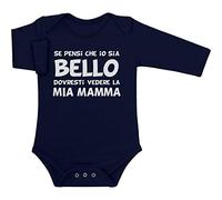 Shirtgeil Se Pensi Che Sia Bello - Idea Regalo per Mamma Body Neonato Manica Lunga 3-6 Mesi Navy