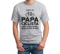Shirtgeil Sono Un papà Ciclista - Amanti della Bici T-Shirt Maglietta Uomo Small Grigio