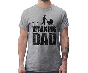 Shirtracer “The Walking Dad” - Maglietta da uomo grigio mélange L