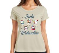 Shirtzshop - Maglietta da donna con scritta in lingua tedesca "Frohe Weihnachten, naturale, XL