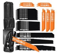 shirylzee Lame per Sega a Gattuccio 35 Pezzi, Realizzato in HSS e Cr-V, Universale Lama per sega alternativa per Taglio Metallo e Legno(35 Pezzi)