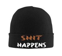 Shit Happens Berretto A Maglia Antivento Berretto Invernale Slouchy Inverno Cappelli per Motociclismo Uomini Donna