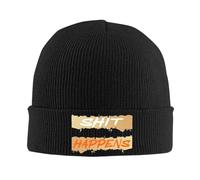 Shit Happens Berretto Lavorato Sportivo Beanie in Maglia Termica Cappello Invernale per Motociclismo Arrampicata Ciclismo