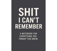 SHIT I CAN’T REMEMBER: Organizer, Log Book & Notebook for Passwords