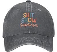 Shit Show Supervisor Hat Mom Dad Boss Manager Teacher Baseball Cap Uomo Donna Regolabile Papà Sun Trucker Cappello Rosso, Foto a colori, Etichettalia unica