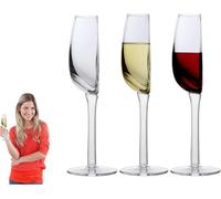 Shitafe 3 PezziMezzo Bicchiere da Vino Rosso, Bicchiere da Vino Unico, Mezzo Bicchiere di Vino Creativo, Bicchiere da Vino Tagliati a metà, Half Wine Glass, Ideale per Gli Amanti del Vino 140ML