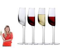 Shitafe 4 Pezzi Mezzo Bicchiere da Vino Rosso, Bicchiere da Vino Unico, Mezzo Bicchiere di Vino Creativo, Bicchiere da Vino Tagliati a metà, Half Wine Glass, Ideale per Gli Amanti del Vino 140ML