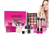 Shitafe Kit per trucco per principianti, kit per il trucco per gli occhi e il viso - Bannocnetti di primer per palette di ombretto - Set di trucco, blush stick sciolto polvere di lunga durata per