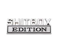 Shitbox Car Emblems - 3D Shitbox Design Stickers | Self Adhesive Decorative Rear Decals Novelty Car Truck SUV Vehicle Automotive Styling Waterproof Exterior Accessory