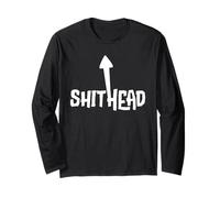 Shithead Shirt | Self Deprecating Shit Head Arrow Up Design Maglia a Manica