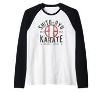 Shito Ryu Karate Do Martial Arts Japan Tokyo Vintage Maglia con Maniche Raglan