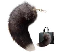 SHITOOMFE 15-15.8 inch Fox Tail Keychain, Beautiful Fluffy Furry Tail Toys for Handbag Backpack 2 Fox Tail Keychain