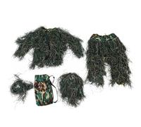 SHITOOMFE Abito Ghillie per bambini, abito Ghillie per bambini altezza 43.31-51, 18 pollici, 5 in 1 mimetica 3d traspirante, abiti da caccia tra cui giacca, pantaloni, cappuccio, carry borse